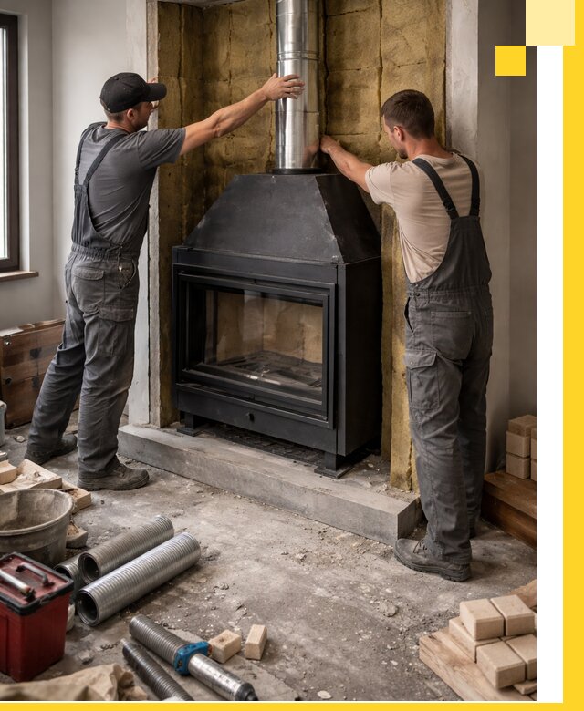 Изготовление и монтаж закрытых каминов в Людинове под ключ