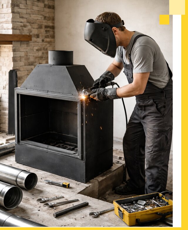 Продажа и установка металлических каминов в Людинове под ключ