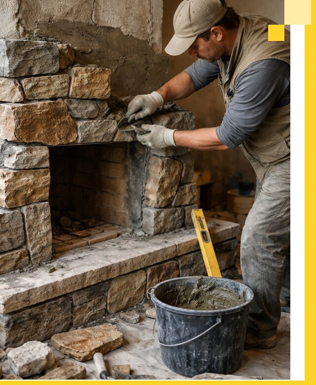 Изготовление и установка каменных каминов под ключ в Людинове