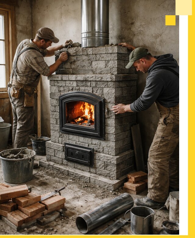 Производство, поставка и монтаж дровяных печей в Людинове