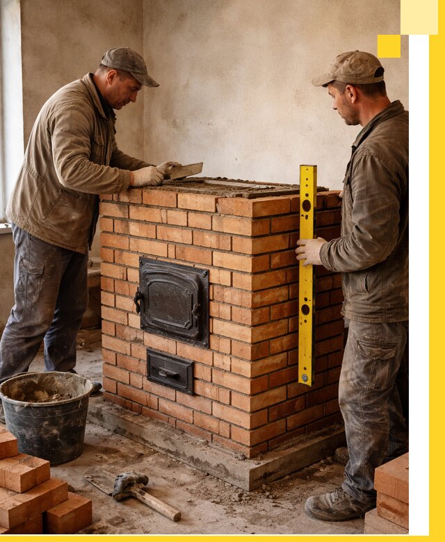 Отопительные печи под ключ в Людинове, установка и сборка