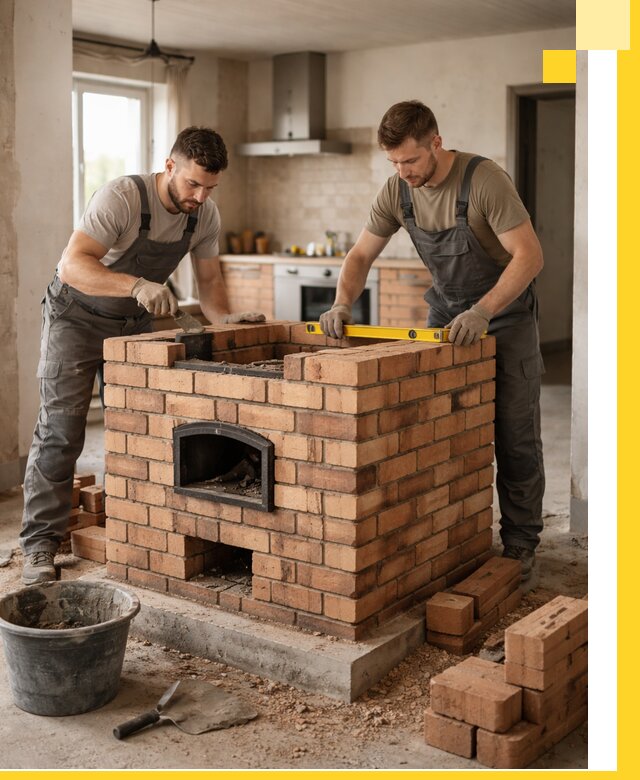 Установка и монтаж печей в частном доме в Людинове под ключ