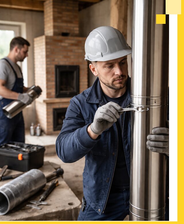 Профессиональный монтаж дымоходов для печей в Людинове