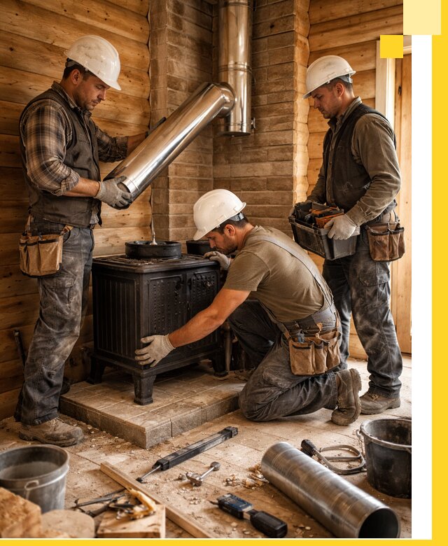 Профессиональный монтаж банных печей и дымоходов в Людинове