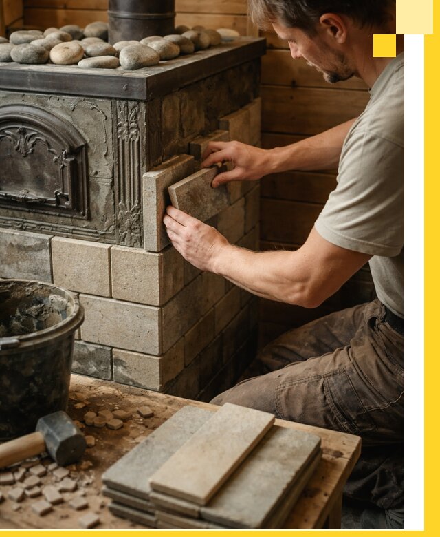 Облицовка банных печей в Людинове профессиональная отделка