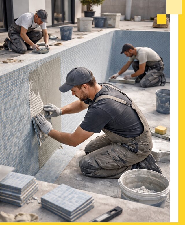 Облицовка бассейнов в Людинове плитка мозаика гидроизоляция