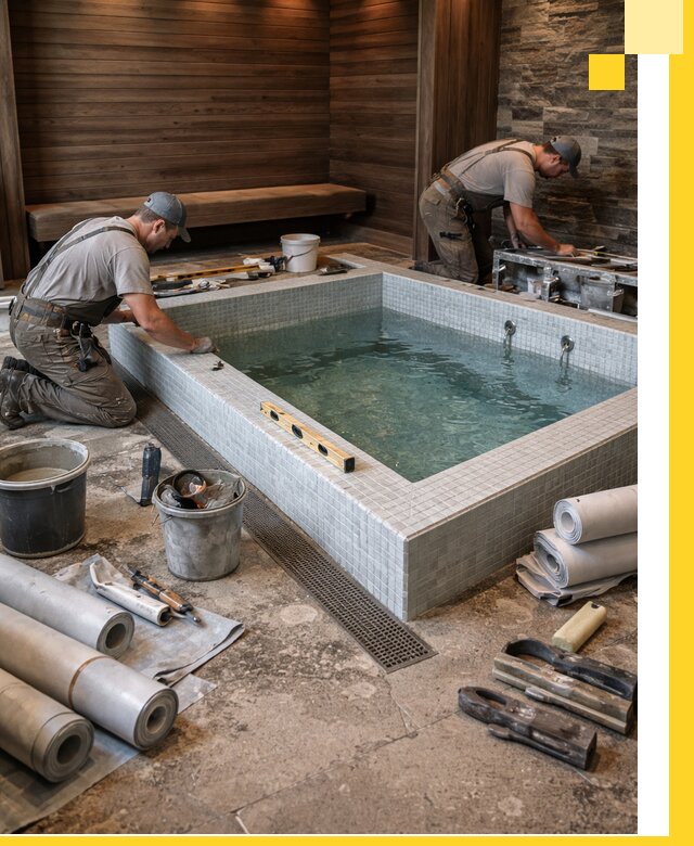 Установка и строительство бассейнов для сауны в Людинове