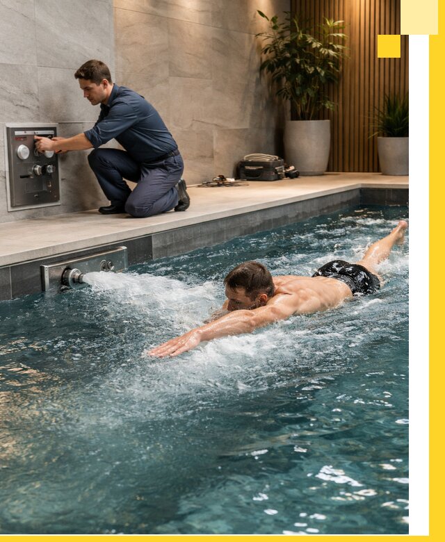 Проектирование и монтаж бассейнов с противотоком в Людинове