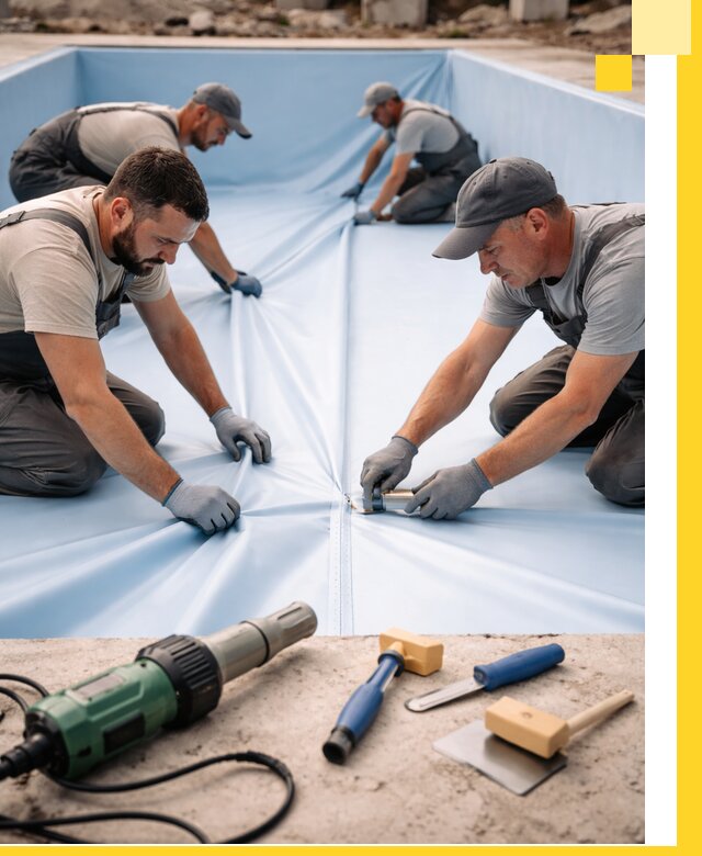 ПВХ пленка для бассейнов с монтажом и гарантией в Людинове