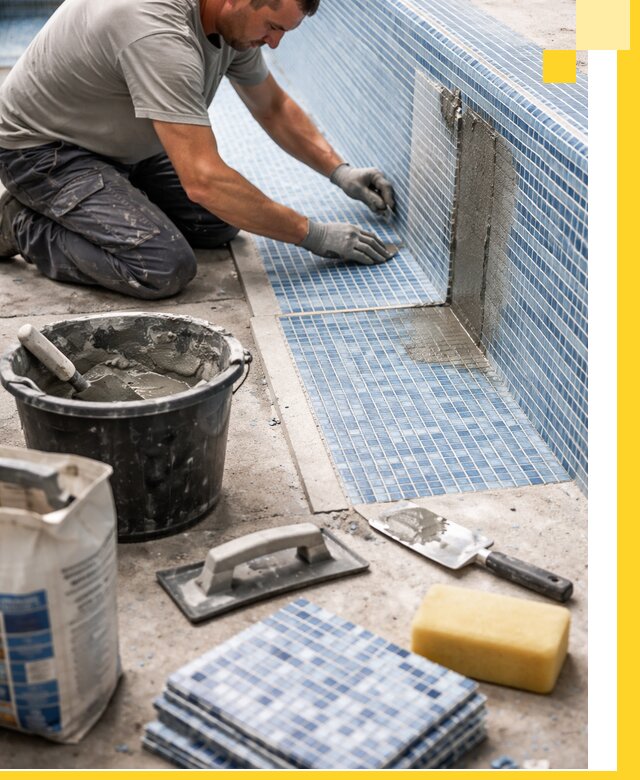 Укладка и ремонт мозаики для бассейнов под ключ в Людинове