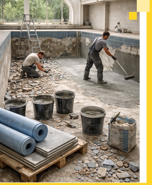 Реконструкция бассейнов в Людинове: ремонт, гидроизоляция