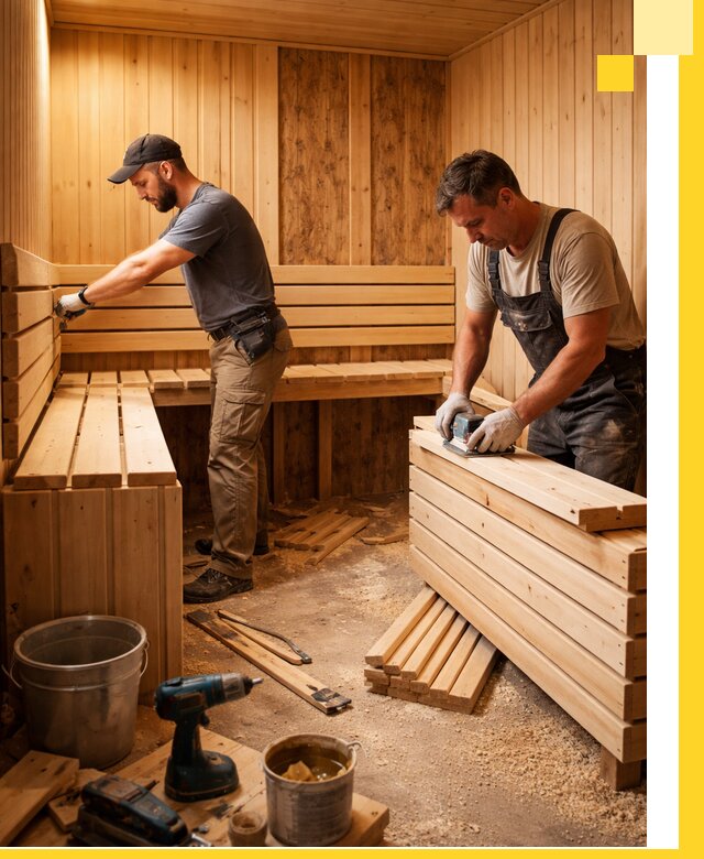 Профессиональный комплексный ремонт саун под ключ в Людинове