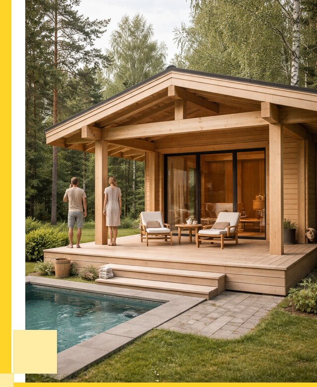 Бани с террасой под ключ в Людинове от 610680 р. | ЭриданЛюд