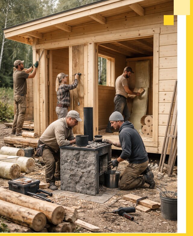 Купить баню под ключ в Людинове строительство монтаж отделка