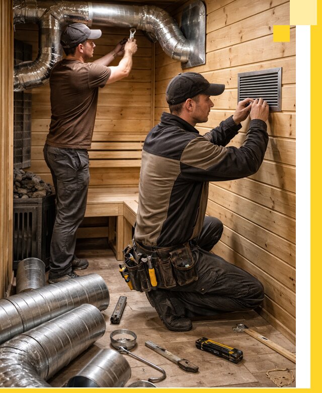 Проектирование и монтаж вентиляции бани в Людинове под ключ