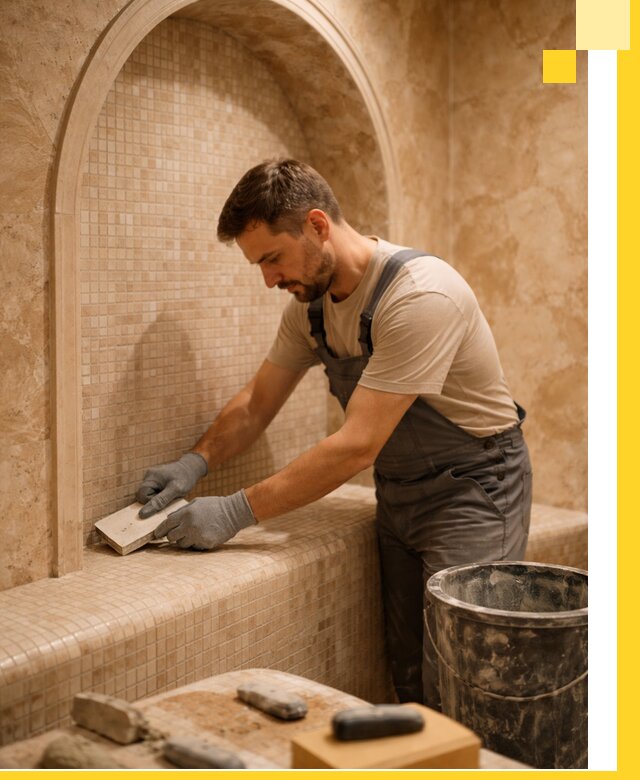 Профессиональная отделка хамамов с мозаикой под ключ в Людинове