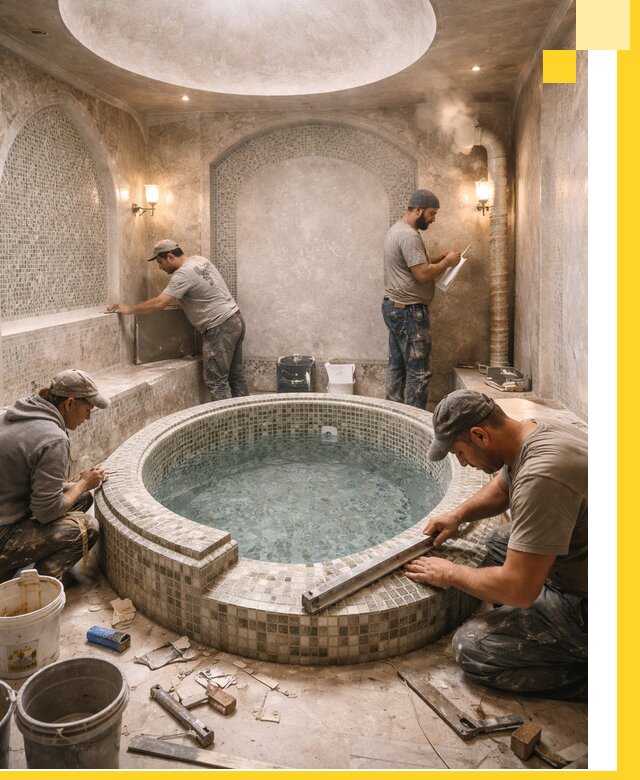 Профессиональное строительство хамама с бассейном в Людинове под ключ
